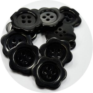 Botão Flor 12157 - Preto