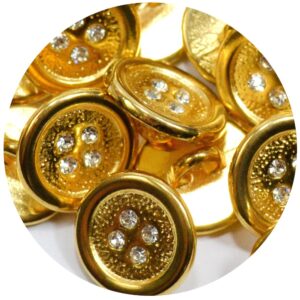 Botão Shine Strass 16100 - Ouro