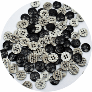 Botão Listrado 832211545 - Preto e Branco