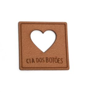 Etiq Personalizada Termocolante - 20 x 20 mm - Couro Sintético